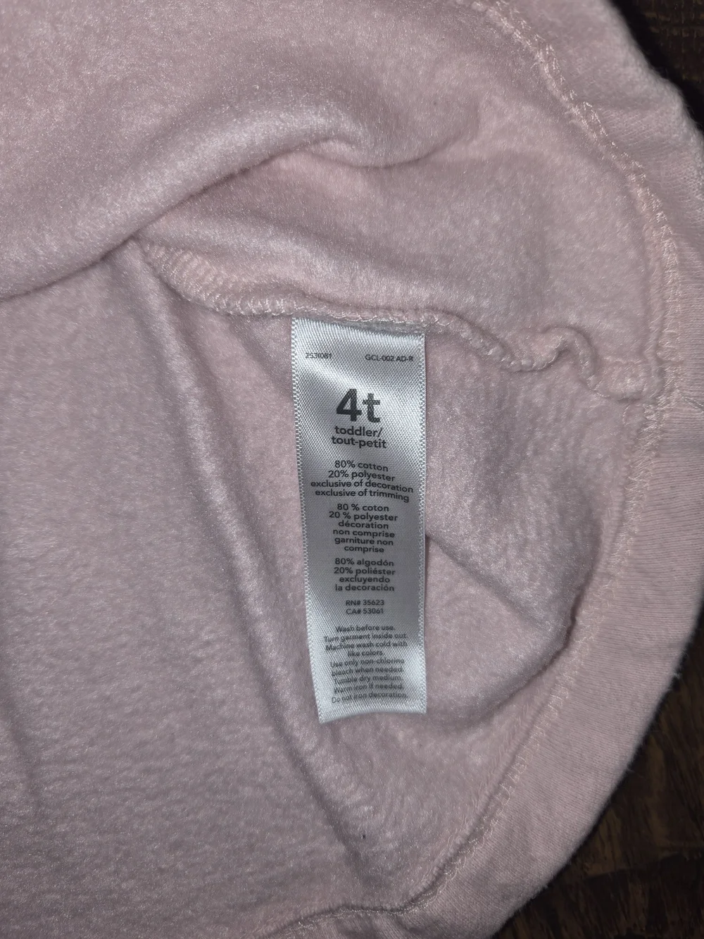 Carter's Light Pink Long Sleeve Fleece Sweatshirt White Heart 'Wild at Heart' 4T